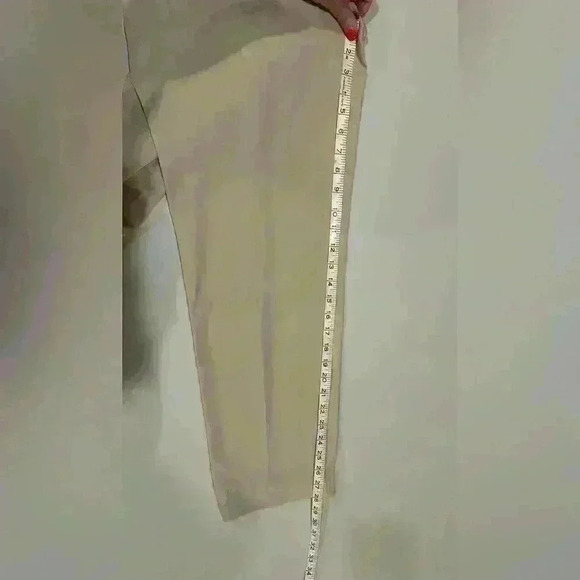 Talbots Tan Curvy Ankle Pant Size 6 Side Zipper Pockets - Picture 5 of 6